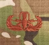 EXPLOSIVE ORDNANCE DISPOSAL (EOD) – US (OCP, Standardgröße) Ripstop-Multicam-Stoff, bestickter Patch/Abzeichen für Fallschirmspringer-Flügelsprünge