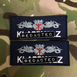 Principle Warfare Officer (PWO) (Silberauszeichnung) – Logo der Royal Navy – Namensband – (Rig22 / Rig 22) Stil