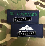 Royal Navy - Parachutist  / Airborne - Royal Navy Logo - Name Tape - (Rig22 / Rig 22) Style