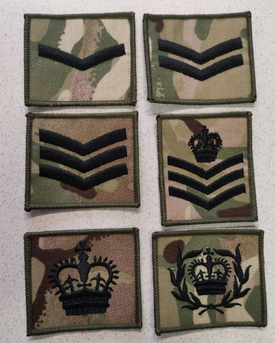 Combat Rank Patch Schwarze Stickerei auf MTP