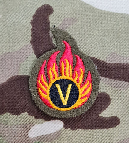 Ammo Tech Flaming 'V' Volunteer No2 Dress Badge (Munitionstechniker)