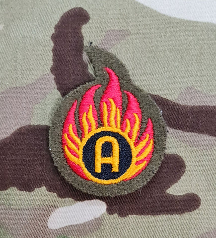 Ammo Tech Flaming 'A' Nr. 2 Kleiderabzeichen (Munitionstechniker)