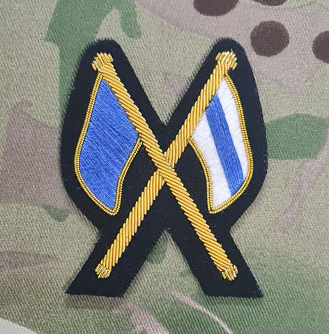 Signaller CIS Gold On black No1 Dress Badge / crossed flags