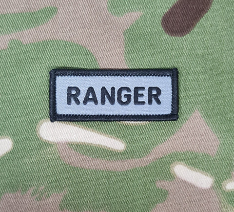Ranger Qualification Shoulder Title / Tab - (Grey / Black
