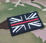 Flag Thin Red Line / Police - Rubber / PVC Morale - Fun Novelty Patch / Badge with hook backing