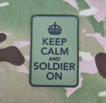 Keep Calm & Carry On - Rubber / PVC Morale - Fun Novelty Patch / Badge with hook backing