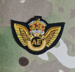 British Qualification Wings - Aircraft Engineer AE REME -  Bullion Gold on black Mess Dress (CIIIR)