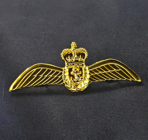 FAA / Fleet Air Arm / Royal Navy Pilots Wings Metal (Queens Crown / EIIR) - (Full Size)