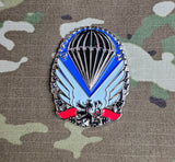 Czech Republic (Czech) Rapid Deployment Brigade (brigáda rychlého nasazení) Parachutist Qualification Metal Jump Wings Badge