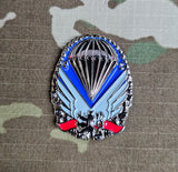 Miniature Czech Republic (Czech) Rapid Deployment Brigade (brigáda rychlého nasazení) Parachutist Qualification Metal Jump Wings Badge (Mess Dress)