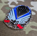 Czech Republic (Czech) Rapid Deployment Brigade (brigáda rychlého nasazení) Parachutist Qualification Metal Jump Wings Badge