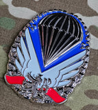 Czech Republic (Czech) Rapid Deployment Brigade (brigáda rychlého nasazení) Parachutist Qualification Metal Jump Wings Badge