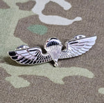 Miniature Greek / Greece parachutist jump wings metal badge - Basic (Silver) (Mess Dress)