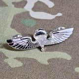 Miniature Greek / Greece parachutist jump wings metal badge - Basic (Silver) (Mess Dress)