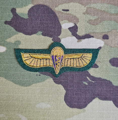 MSU (Medical Support Unit) SFM Parachutist Jump qualification / Wings bullion gold on Lovat Green