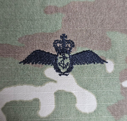 British / UK Royal Navy Fleet Air Arm Wings (EIIR) - US OCP Ripstop multicam fabric embroidered Pilot wing patch / badge