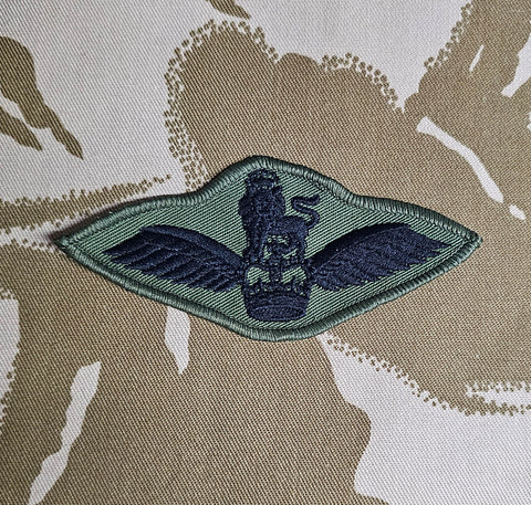 AAC Army Air Corps Helicopter Pilot Wings Qualification Wings Cloth - subdued (EIIR) - Contoured / Shaped badge / patch