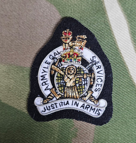 Royal Corps of Army Music RCAM (CAMUS) Offiziers-Barettabzeichen mit Bullion-Stickerei (CIIIR)