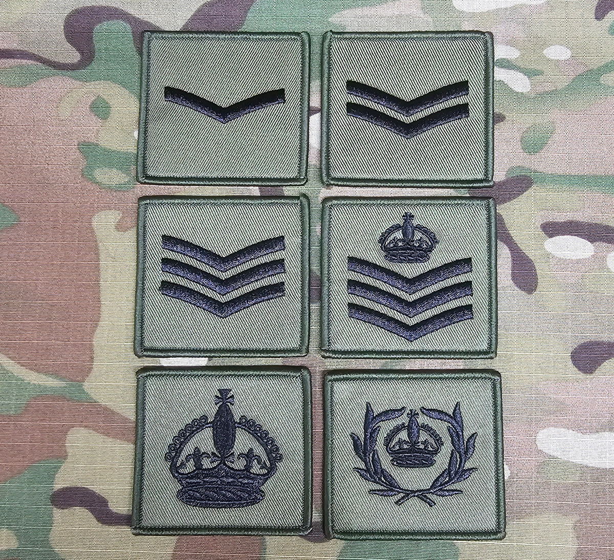 Combat Patches Badges Of Rank Army (LCpl / Cpl / Sgt / SSgt / WO2 ) (C ...
