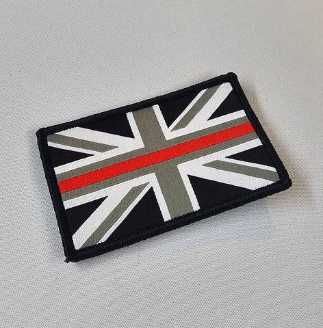 Fire and Rescue Service / FRS - Emergency Service Thin Line - Union Jack / UJ / Union Flag - Woven Fabric Badge]