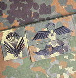 Spanish / Spain Paracaidista Jump Wing - Bundeswehr Fallschirmjäger Syle - Flecktarn German Camo fabric embroidered patch / badge