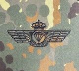 Spanish / Spain Paracaidista Jump Wing - Bundeswehr Fallschirmjäger Syle - Flecktarn German Camo fabric embroidered patch / badge