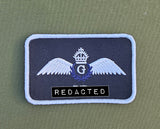 Maßgeschneidertes Namensschild für Piloten/Crew-Teams der RAF Royal Air Force Airborne Specialist Brevet