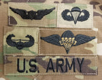 Netherlands / A Wings (Basic) - USA (OCP, Regulation Size) Ripstop multicam fabric embroidered Parachutist wing jump patch / badge