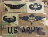 Italian / Italy (Basic) - US (OCP, Regulation Size) Ripstop multicam fabric embroidered Parachutist wing jump patch / badge