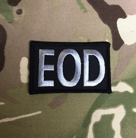 op helvetic / Bomb Disposal - EOD Text Badge (Black / Grey Text)