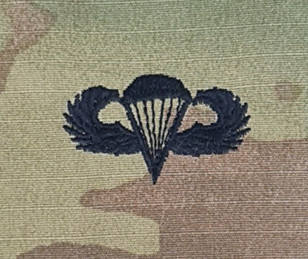 US / USA - US (OCP, Regulation Size) Ripstop multicam fabric embroidered Parachutist wing jump patch / badge