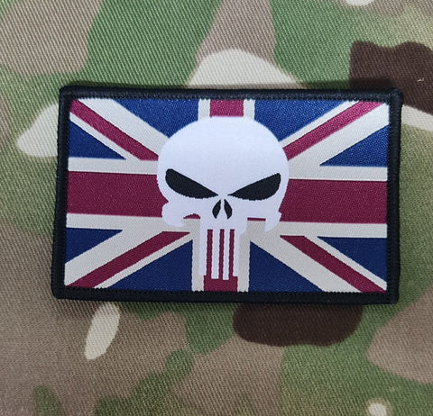 UK Punish Skull / UKSF / Special Forces squadron patch - woven badge 50mm x 80mm approx