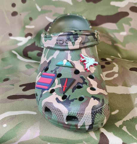 Croc / clog / water shoe - novelty charm / gem / jibbitz logo customise your tactical military footwear here