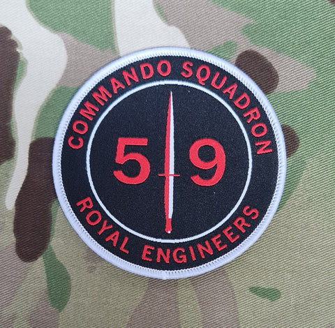 59 Commando RE Royal Engineers woven Badge Patch 80mm Diameter Circle full colour, SAPPER