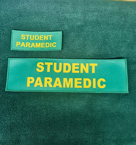 1 x Large Rear - Student Paramedic / woven patch / Identification badge - woven badge 65mm x 230mm approx. 6.5CM X 23CM emergency service