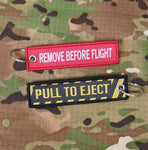 Aircraft Safety Flight Jump Style Keyring / Tag / Warning Label - Choose Your Design