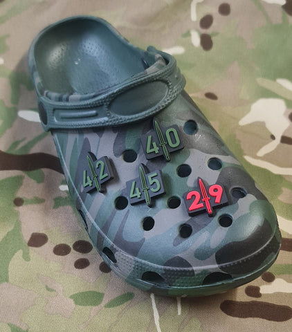 Croc / clog / water shoe - novelty charm / gem / jibbitz logo - royal marines commando - 29 45 40 42