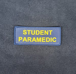 Student Paramedic / woven patch / Identification badge - woven badge 40mm x 100mm approx 4CM X 10CM emergency service / healthcare / Navy