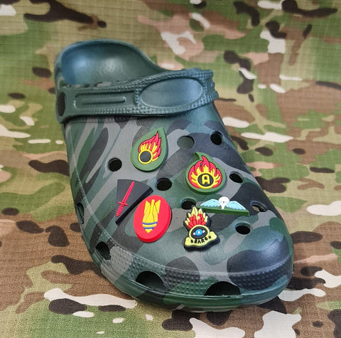 silicone / clog / water shoe - novelty charm / gem / logo logo customise military footwear here - EOD / Bomb Disposal / Ammo Tech / ATO