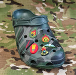 Croc / clog / water shoe - novelty charm / gem / jibbitz logo customise military footwear here - EOD / Bomb Disposal / Ammo Tech / ATO