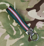 Regimental Belt Loop - Key Ring Nickel chrome spring loaded keyring- Choose Your Design