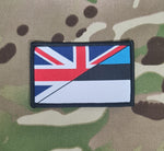 Estonia / British Flag woven Badge Patch 50mm x 80mm union jack flag 1/2 Estonian / full colour velcro