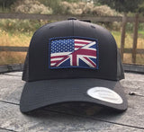 Colour Flag patch - UK / US - stitched cap Hat Flexfit yupoong multicam Camouflage classic trucker style snapback - flag