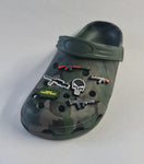 silicone / clog / water shoe - novelty charm / gem / logo logo customise your gun footwear here - Novelty Gun AK47 / SLR / SA80 / L96