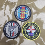 British Military Army Navy RAF woven 80mm dia circle patch / badge Op Herrick banner Telic