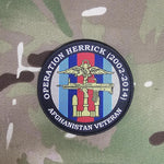 British Military Army Navy RAF woven 80mm dia circle patch / badge Op Herrick banner Telic