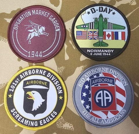 Patches Military Airborne woven 80mm dia circle patch / badge Operation Market Garden / D Day / 101st 82nd