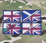 England / N Ireland / Wales / Scotland half Flag woven Badge Patch 50mm x 80mm flag vintage style velcro welsh Irish UK union jack