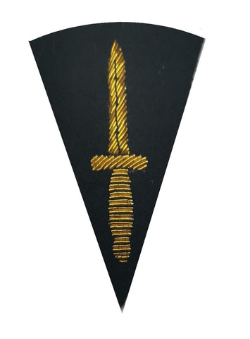 Army Commando Dolch auf schwarzem Nr. 1-Abzeichen