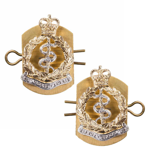 RAMC O R Collar Badges